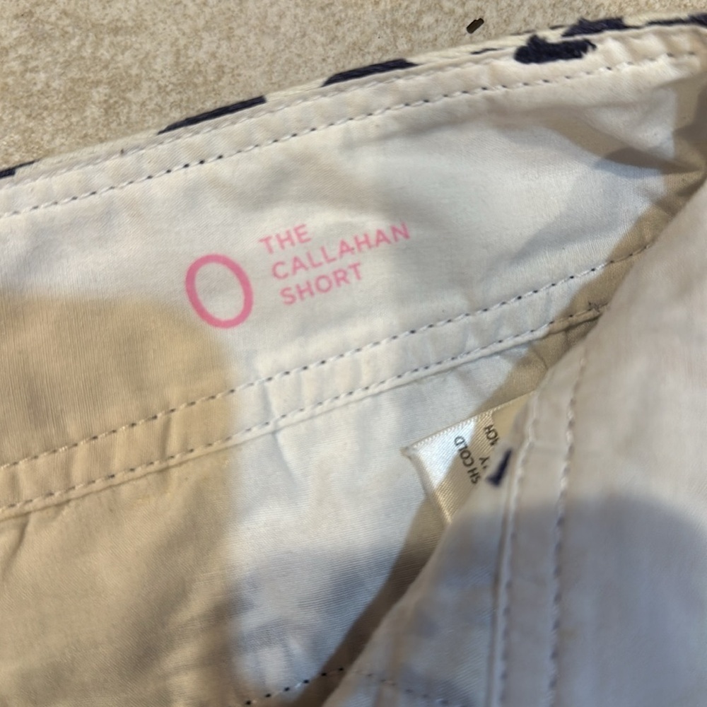 Lilly Pulitzer Callahan Twill Shorts Hidden Zebra 0 Navy - Picture 4 of 8